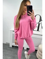 Bavlnená mikina + legíny svetlo ružová