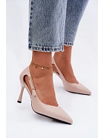 Podpätky s výrezmi a zlatou prackou Vinceza 62288 Beige Podpätky s výrezmi a zlatou prackou Vinceza 62288 Beige