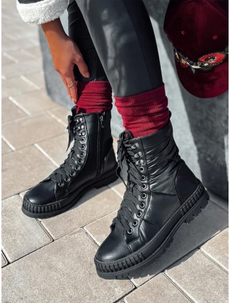Dámske pletené čižmy CITYSTRY s hrubou podrážkou čierne FashionStreet ZY0539