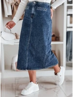 Džínsová midi sukňa s rozparkom VISTANO modrá FashionStreet CY0485