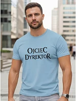 Pánske klasické tričko s nápisom bavlna modrá FashionStreet NX5144R Pánske klasické tričko s nápisom bavlna modrá FashionStreet NX5144R