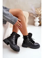 Ocieplane Botki Trapery Na Zamek Z Eko Skóry Czarne Willatta