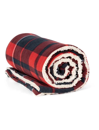 K-up KP 431 Fleecová deka Sherpa 20.0431 red/navy K-up KP 431 Fleecová deka Sherpa 20.0431 red/navy