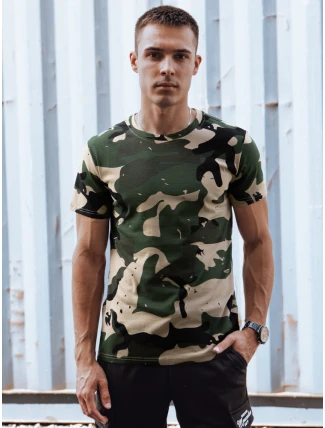 Pánske bavlnené tričko khaki moro FashionStreet RX5599 Pánske bavlnené tričko khaki moro FashionStreet RX5599