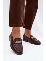 Dámské mokasíny s ozdobným detailem čokoládové rozinky