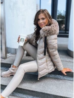 Dámska prešívaná zimná bunda s kapucňou MIRIAL béžová FashionStreet TY3770