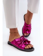 Klapki Damskie Na Płaskim Obcasie Fuksja Nelvira