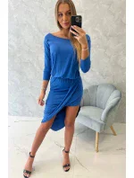 Asymetrické šaty, 3/4 rukávy, nevädzovo modré Asymetrické šaty, 3/4 rukávy, nevädzovo modré