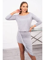 Asymetrické šaty, 3/4 rukávy, šedé Asymetrické šaty, 3/4 rukávy, šedé