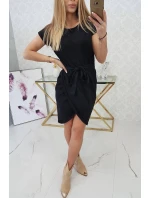 Šaty s obálkou dole čierne