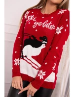 Sveter s vianočným motívom červený