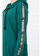 Mikina so zipsom na chrbte zelená