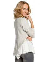 M333 Asymetrická vrstvená blúzka - púdrová