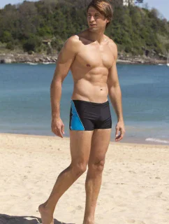 Plavky Jason2 M-108 čierna/svetlo modrá - Marko