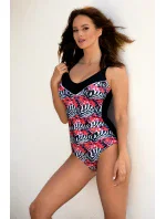 Plavky Folk Black and Red - Madora