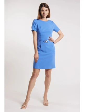 Dámske šaty s opaskom DRE0270-M12 chrpová - Monnar