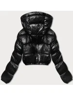 Krátka páperová bunda čierna (d2-3831-1)