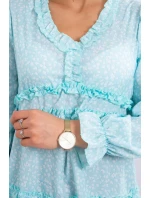 Šaty s ozdobnými volánikmi mint