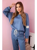 Súprava tepláky + nohavice z maslovej tkaniny denim