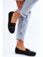 Klasyczne Zamszowe Mokasyny Czarne Good Time