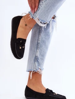 Klasyczne Zamszowe Mokasyny Czarne Good Time