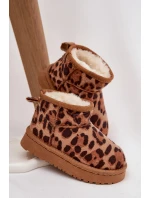 Dětské mládežnické sněhule vyhřívané s kožešinkou Panterka Hnědé Mireya