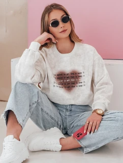 Dámska nadrozmerná mikina so srdcom DESSER sivá FashionStreet BY1466