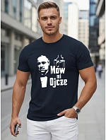 Pánske bavlnené tričko s klasickou potlačou tmavomodré FashionStreet NX5145R Pánske bavlnené tričko s klasickou potlačou tmavomodré FashionStreet NX5145R