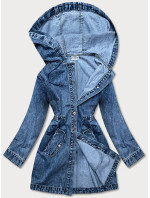 Svetlo modrý džínsový prehoz cez oblečenie s kapucňou (POP5953-K)