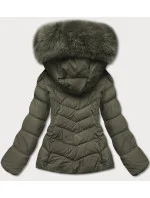 Dámska krátka zimná bunda khaki (TY043-29) Dámska krátka zimná bunda khaki (TY043-29)