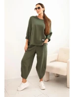 Bavlnená mikina + nohavice khaki