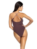 Dámske jednodielne plavky L4424/1 hnedo-fialová - LORIN Dámske jednodielne plavky L4424/1 hnedo-fialová - LORIN