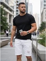 Pánske klasické čierne tričko FashionStreet RX5670