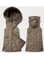 Dámska vesta ťavej farby s ozdobným prešívaním S'West (B8348-12) Dámska vesta ťavej farby s ozdobným prešívaním S'West (B8348-12)