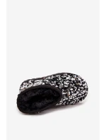 Dziecięce Śniegowce Botki Ocieplane Z Cekinami Czarno-Srebrne Rebbica