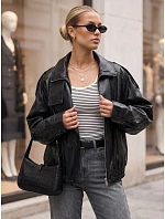 Dámska čierna bunda FashionStreet TY5960 Dámska čierna bunda FashionStreet TY5960