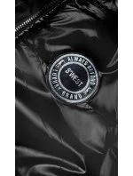 Čierna dámska bunda s odopínacou kapucňou (B8086-1)