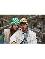 Beechfield B 531 Pletená čiapka „Checkerboard“ 53.0531 biscuit/almond