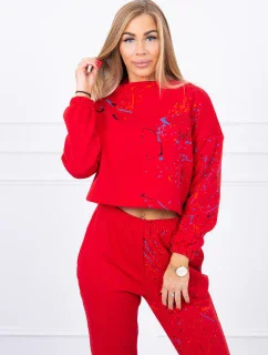 Izolovaná sada s farebnou potlačou červená