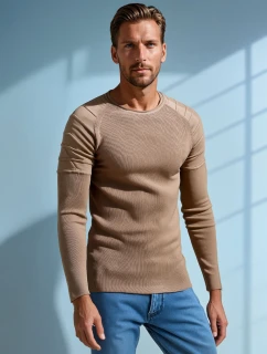 Pánsky béžový sveter FashionStreet WX2288
