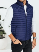 Pánska prešívaná tmavomodrá vesta FashionStreet TX5077