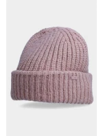 Czapka Zimowa Z Dodatkiem Wełny Damska 4F 4FAW23ACAPF290-56S Różowa