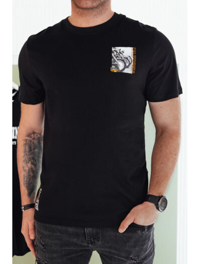 Pánske tričko s potlačou čierne Dstreet RX5482