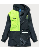 Čierno/zelená dámska bunda vetrovka (AG3-010)