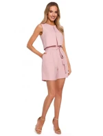 M574 Dvojvrstvový overal bez rukávov - púdrový