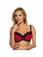Dámska podprsenka VB-446 Tmavo červená s čiernou - Vena Dámska podprsenka VB-446 Tmavo červená s čiernou - Vena