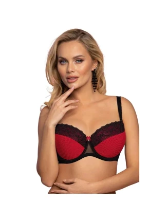 Dámska podprsenka VB-446 Tmavo červená s čiernou - Vena Dámska podprsenka VB-446 Tmavo červená s čiernou - Vena