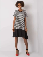 Dámske šaty TO-SK-1630.71P Čierne s bielou - FPrice Dámske šaty TO-SK-1630.71P Čierne s bielou - FPrice