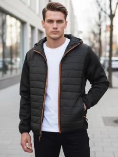 Pánska prechodná prešívaná bunda čierna FashionStreet TX3785