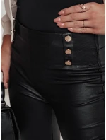 Dámske voskované nohavice SKINLOVE s vysokým pásom čierne FashionStreet UY2198